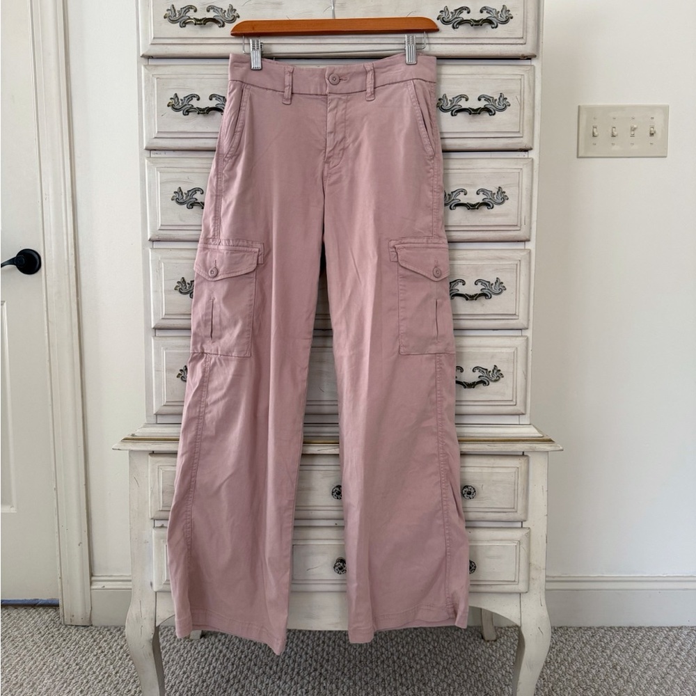 American Eagle Pink Mid-Rise Baggy Wide Leg Pants - Picture 2 of 7
